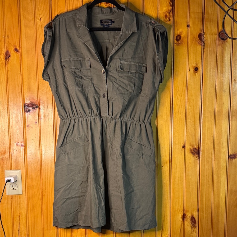 Pendleton Olive Green Midi Dress